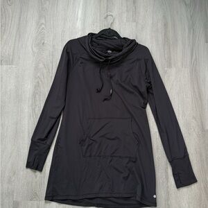 Yogaliscious Black Athletic Long Sleeve Cowl Neck Dress L